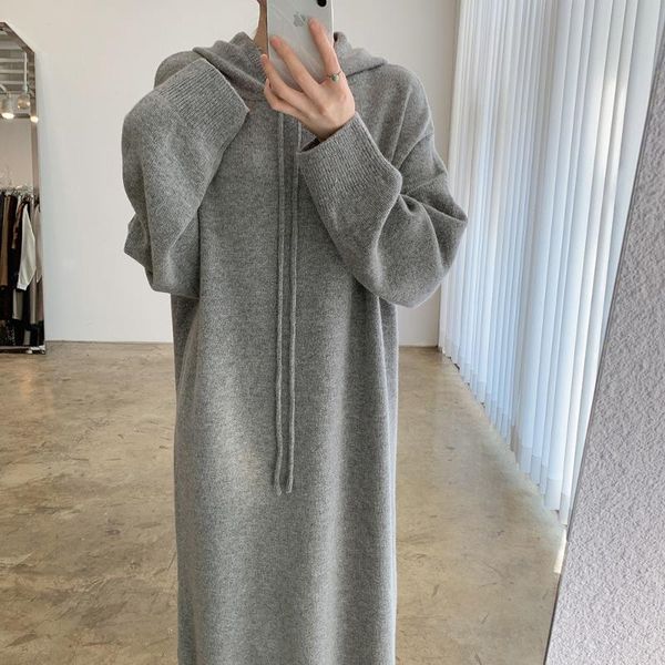 casual dresses vestido feminino autumn winter lazy loose long sleeve grey hooded knitted dress women split wild solid sweater fashion, Black;gray
casual dresses vestido feminino autumn winter lazy loose long sleeve grey hooded knitted dress women split wild solid sweater fashion, Black;gray