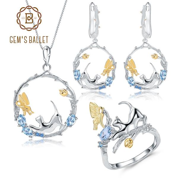 gem's ballet natural swiss blue z 925 sterling silver handmade cat & butterfly ring earrings pendant for women jewelry sets bracelet, n, Black
gem's ballet natural swiss blue z 925 sterling silver handmade cat & butterfly ring earrings pendant for women jewelry sets bracelet, n, Black