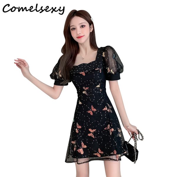 summer women short sleeve square collar butterfly embroidery fashion casual black mesh mini dresses girl elegant party dress 210515, Black;gray
summer women short sleeve square collar butterfly embroidery fashion casual black mesh mini dresses girl elegant party dress 210515, Black;gray