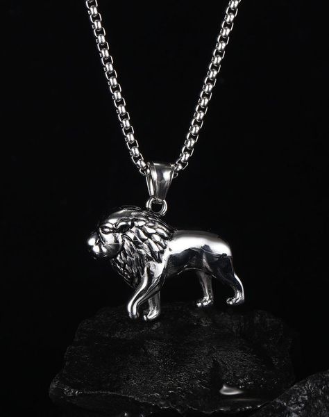 chains personality all-match lion accessories men's titanium steel necklace fashion comfortable solid color, Silver
chains personality all-match lion accessories men's titanium steel necklace fashion comfortable solid color, Silver