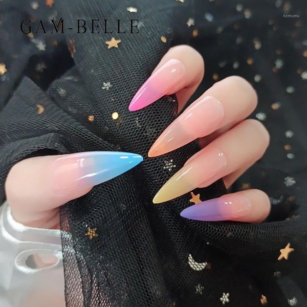 gam-belle 24pcs/box matte gradient color ballet fake nails french rainbow full nail art tips false with glue for girls1, Red;gold
gam-belle 24pcs/box matte gradient color ballet fake nails french rainbow full nail art tips false with glue for girls1, Red;gold