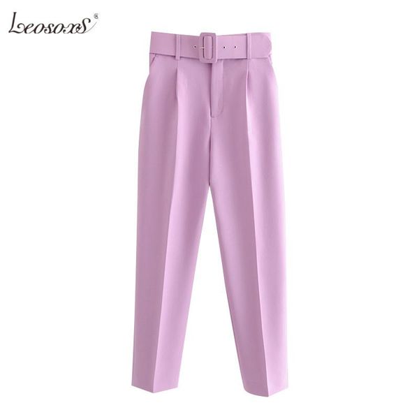 women's pants & capris leosoxs women 2021 chic fashion high waist with belt vintage zipper pockets office wear female ankle trousers mu, Black;white 
women's pants & capris leosoxs women 2021 chic fashion high waist with belt vintage zipper pockets office wear female ankle trousers mu, Black;white