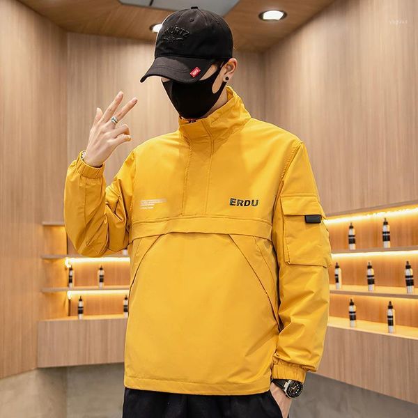 urban men's clothing|2021 spring ins fashion brand stand collar pullover jacket loose casual jackets, Black;brown
urban men's clothing|2021 spring ins fashion brand stand collar pullover jacket loose casual jackets, Black;brown