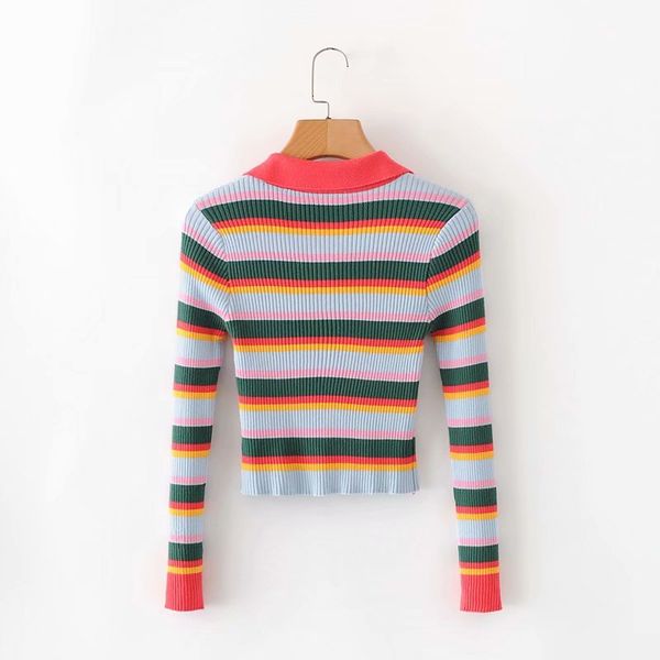 sweaters women's pullover lapel color stripe chic korean harajuku fashion resort female sweater, White;black
sweaters women's pullover lapel color stripe chic korean harajuku fashion resort female sweater, White;black