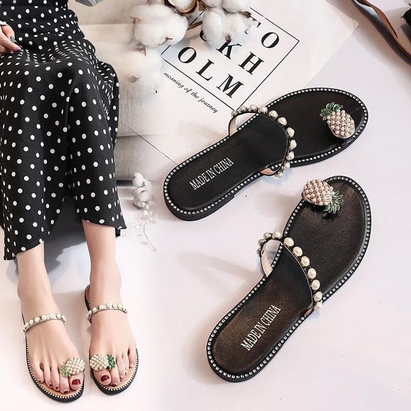 slippers pearl string bead fashion beach flat slides women outside solid crystal sweet casual summer ladies shoes rubber, Black
slippers pearl string bead fashion beach flat slides women outside solid crystal sweet casual summer ladies shoes rubber, Black
