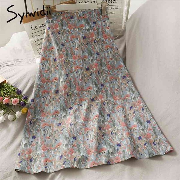 vintage floral print skirt women high waist mid-calf elastic a-line casual spring summer korean fashion skirts 210607, Black
vintage floral print skirt women high waist mid-calf elastic a-line casual spring summer korean fashion skirts 210607, Black