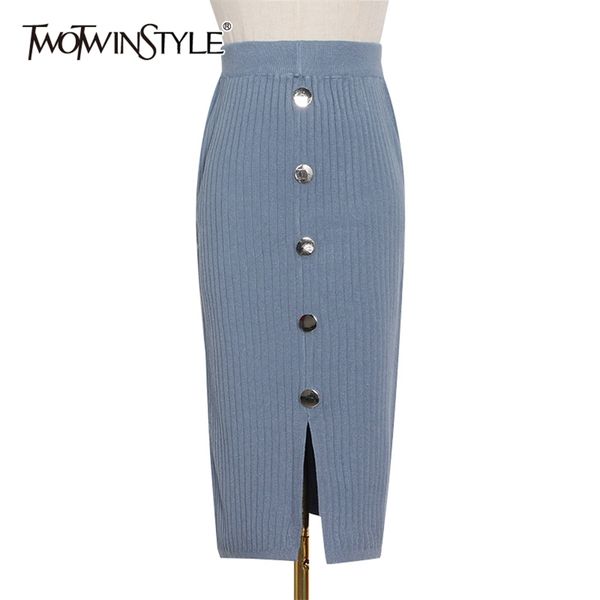 button solid elegant skrit for female high waist a line split skits women autumn fashion clothinf 210521, Black
button solid elegant skrit for female high waist a line split skits women autumn fashion clothinf 210521, Black