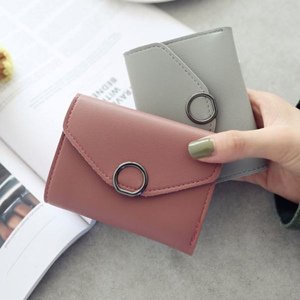 2021 new student trend pu wallet short women's circle decoration tri-fold simple buckle wallet small purse, Red;black
2021 new student trend pu wallet short women's circle decoration tri-fold simple buckle wallet small purse, Red;black