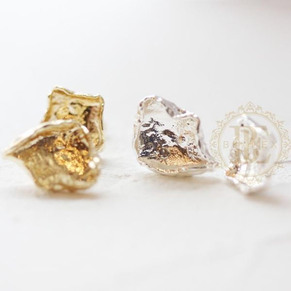 pieces premium plated brass earring post - nugget (4582c) stud, Golden;silver
pieces premium plated brass earring post - nugget (4582c) stud, Golden;silver