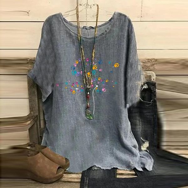 women's blouses & shirts est summer casual round neck short sleeve printed loose shirt ladies blouse plus size blusas mujer#, White
women's blouses & shirts est summer casual round neck short sleeve printed loose shirt ladies blouse plus size blusas mujer#, White