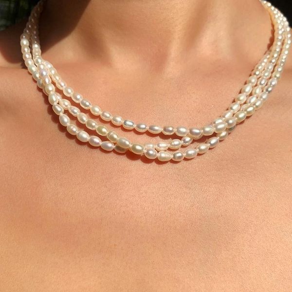chokers french retro natural fresh water baroque pearl multi-layer clavicle chain temperament necklace women's neck, Golden;silver
chokers french retro natural fresh water baroque pearl multi-layer clavicle chain temperament necklace women's neck, Golden;silver