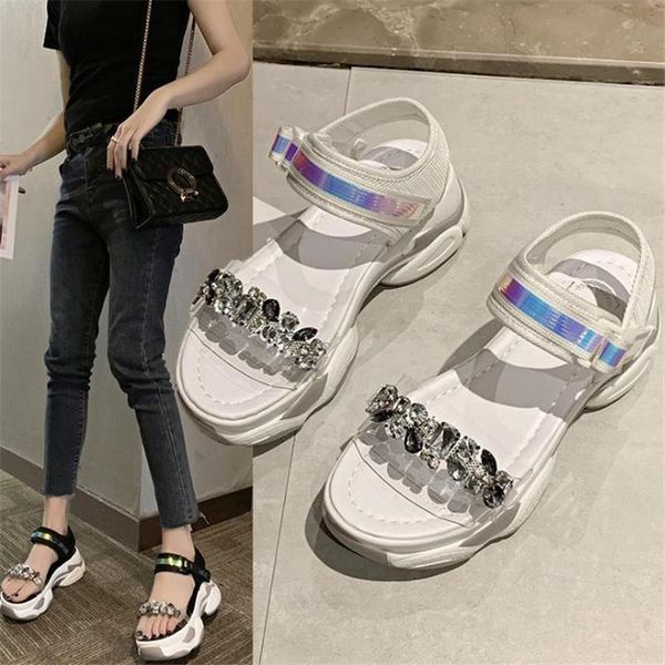 net celebrity sports sandals women's tide 2021 korean version of rhinestone platform thick-soled beach shoes, Black
net celebrity sports sandals women's tide 2021 korean version of rhinestone platform thick-soled beach shoes, Black