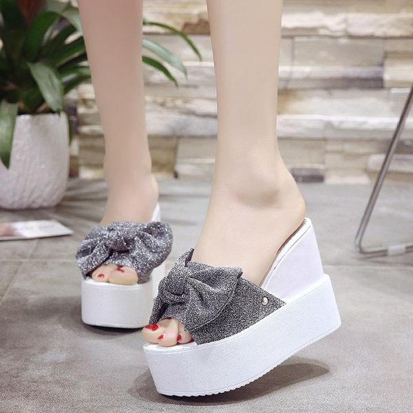 slippers sequins butterfly knot thick bottom women cake out wear increased high heels sandals daily wedge cool, Black
slippers sequins butterfly knot thick bottom women cake out wear increased high heels sandals daily wedge cool, Black