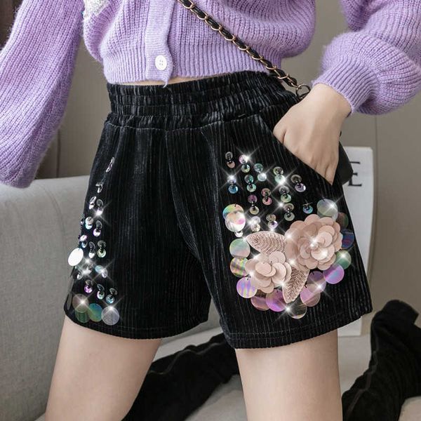 women's shorts women corduro autumn winter female elastic high waist heavy industry beaded sequin wide-leg a339 kc9p, White;black
women's shorts women corduro autumn winter female elastic high waist heavy industry beaded sequin wide-leg a339 kc9p, White;black