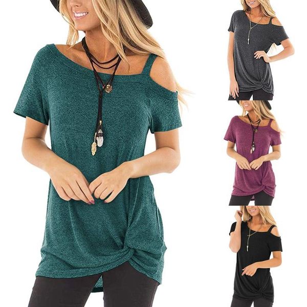 women's t-shirt female off shoulder short sleeve black twisted tee shirts ladies tshirt g8cx, White
women's t-shirt female off shoulder short sleeve black twisted tee shirts ladies tshirt g8cx, White