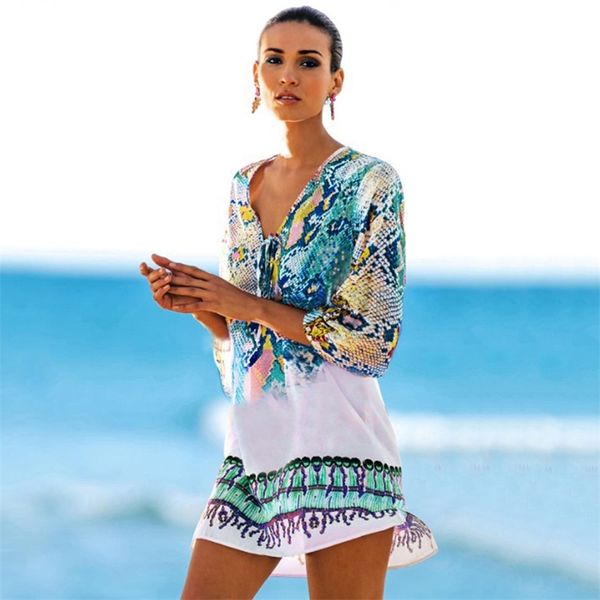 beach cover up shirt snake printed wear anti-sun clothing cover up 210708, White;black
beach cover up shirt snake printed wear anti-sun clothing cover up 210708, White;black