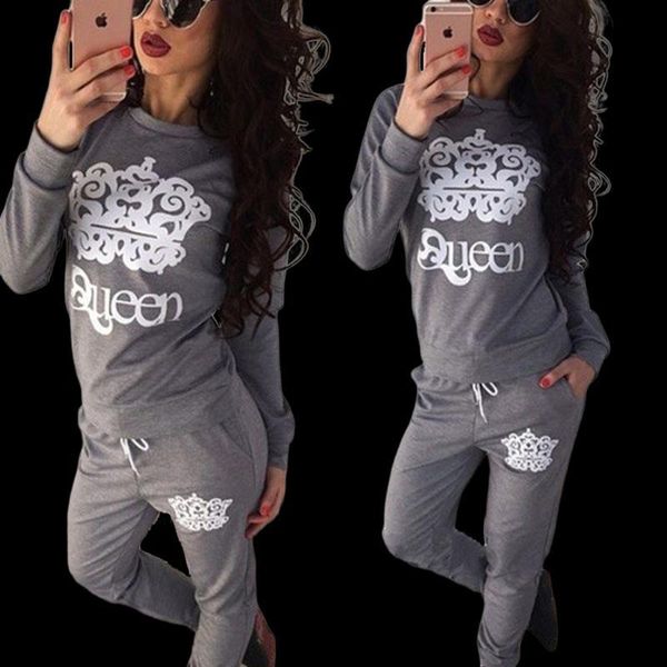 xuancool tracksuit two piece set women tracksuits pullover fleece long sleeve queen letter sweatshirt pants outfits jogging femme chandal mu, Gray
xuancool tracksuit two piece set women tracksuits pullover fleece long sleeve queen letter sweatshirt pants outfits jogging femme chandal mu, Gray