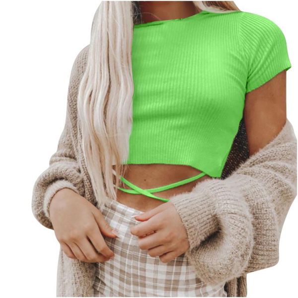 fashion open back tied knit crop casual women short sleeve solid o-neck tees ladies exposure navel slim fit basic t-shirt women's, White
fashion open back tied knit crop casual women short sleeve solid o-neck tees ladies exposure navel slim fit basic t-shirt women's, White