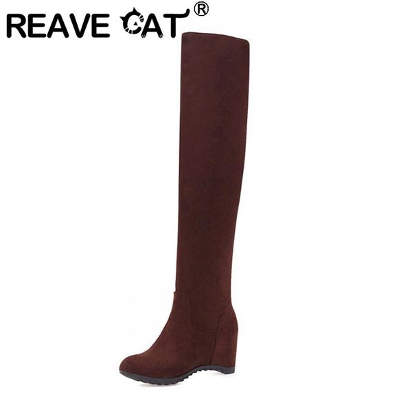 boots reave cat autumn winter women's fashion solid colors warm over the knee long 44 high round toe wedges shoes f1296, Black
boots reave cat autumn winter women's fashion solid colors warm over the knee long 44 high round toe wedges shoes f1296, Black