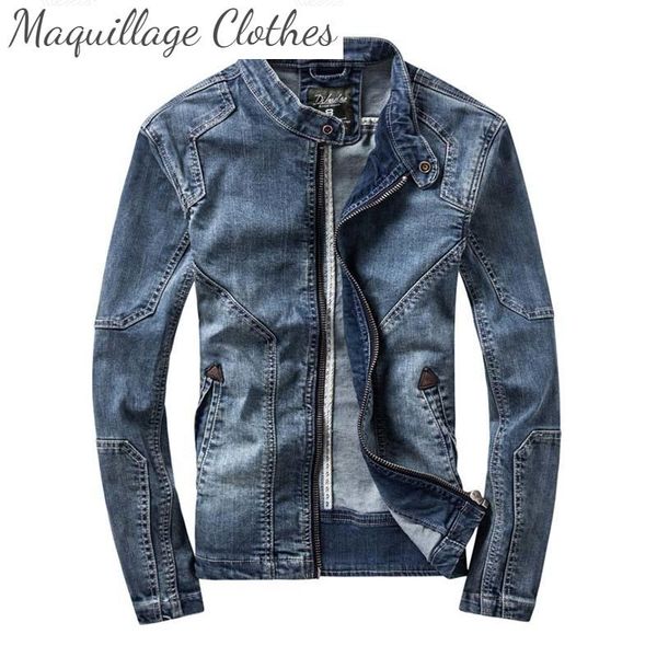retro mens slim fit denim jackets stand colllar motorcycle jeans for male washed men's, Black;brown
retro mens slim fit denim jackets stand colllar motorcycle jeans for male washed men's, Black;brown