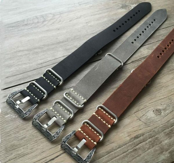watch bands gray black handmade strap for nato 20mm 22mm 24mm 26mm men's crazy horse leather with carved buckle, Black;brown
watch bands gray black handmade strap for nato 20mm 22mm 24mm 26mm men's crazy horse leather with carved buckle, Black;brown