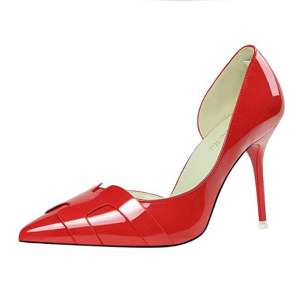 dress shoes women high heel office thin heels pumps pointed toe patent leather wedding chaussures femme, Black
dress shoes women high heel office thin heels pumps pointed toe patent leather wedding chaussures femme, Black
