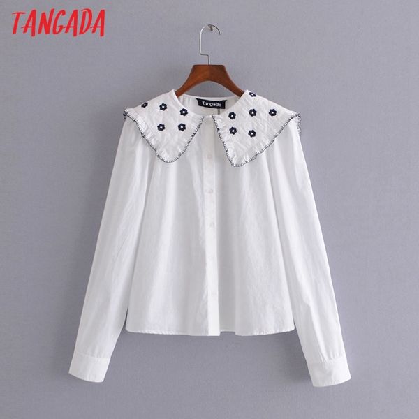 women retro flowers embroidery oversize collar long sleeve chic female blouse shirt 3h51 210416, White
women retro flowers embroidery oversize collar long sleeve chic female blouse shirt 3h51 210416, White