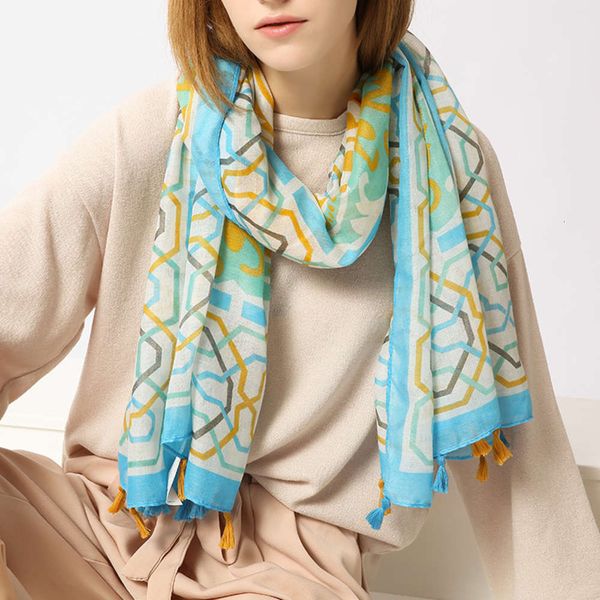 wrap scarf autumn and winter national style balinese yarn compact printing tassel fashion versatile shawl, Blue;gray
wrap scarf autumn and winter national style balinese yarn compact printing tassel fashion versatile shawl, Blue;gray