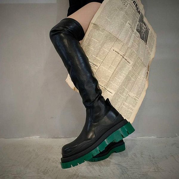boots over-the-knee women's fall/winter style non-drop elastic high-tube thick-soled leather increased, Black
boots over-the-knee women's fall/winter style non-drop elastic high-tube thick-soled leather increased, Black