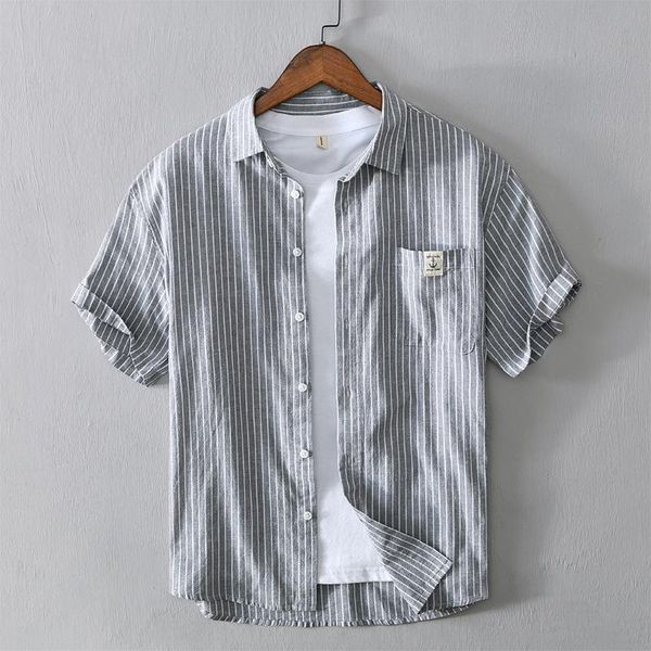 men's casual shirts l561 summer vertical striped fashion chic all-match premium cotton linen breathable sport daily short sleeve, White;black
men's casual shirts l561 summer vertical striped fashion chic all-match premium cotton linen breathable sport daily short sleeve, White;black