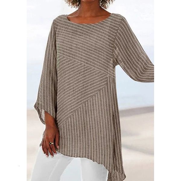 striped cotton blouse plus size shirts women autumn casual blouses long sleeve o-neck tunic, White
striped cotton blouse plus size shirts women autumn casual blouses long sleeve o-neck tunic, White