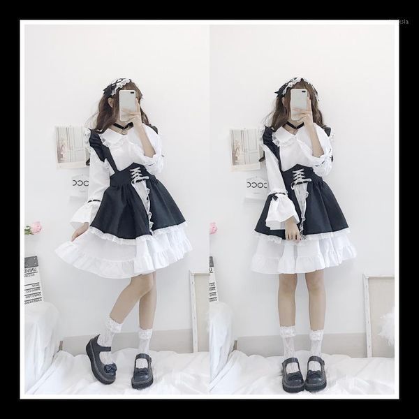japanese lolita style maid sweet outfit vestidos femininos cosplay retro lady doll dress kawaii ruffles women party casual dresses, Black;gray
japanese lolita style maid sweet outfit vestidos femininos cosplay retro lady doll dress kawaii ruffles women party casual dresses, Black;gray