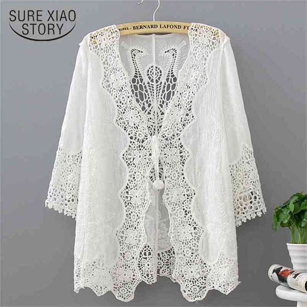 fashion white hollow lace blouse women shirt loose plus size summer ladies blusas 0321 40 210506
fashion white hollow lace blouse women shirt loose plus size summer ladies blusas 0321 40 210506