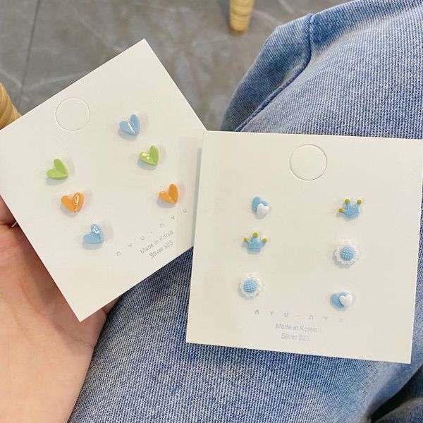 stud s925 ceramic earrings set candy color sweet girl geometric fashion love student classic cute small, Golden;silver
stud s925 ceramic earrings set candy color sweet girl geometric fashion love student classic cute small, Golden;silver