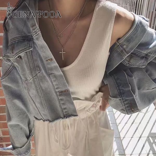 genayooa jeans and for women autumn light blue casual short jacket streetwear korean style denim coats 210417, Black;brown
genayooa jeans and for women autumn light blue casual short jacket streetwear korean style denim coats 210417, Black;brown