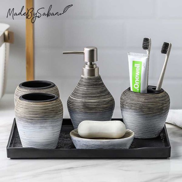 retro brushed bathroom wash set handmade ceramic accessories storage bath accessory
retro brushed bathroom wash set handmade ceramic accessories storage bath accessory