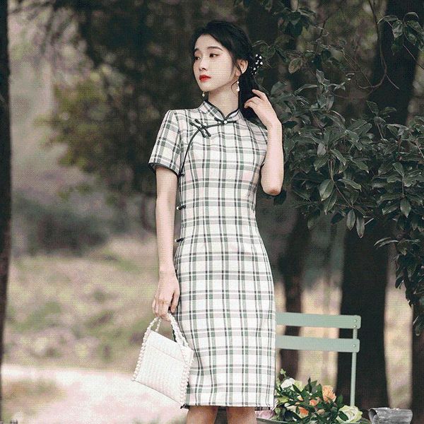 ethnic clothing women plaid qipao vintage mini button evening party dress chinese style girl cheongsam classic gown vestidos qi pao modern, Red
ethnic clothing women plaid qipao vintage mini button evening party dress chinese style girl cheongsam classic gown vestidos qi pao modern, Red