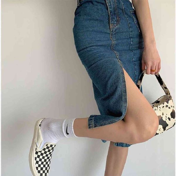 vintage stretch split jeans korean womens skirts high waisted slim demin faldas mujer moda, Black
vintage stretch split jeans korean womens skirts high waisted slim demin faldas mujer moda, Black