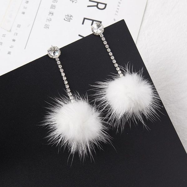 temperament luxury shiny rhinestone simulated pearl tassel long white fur ball pendant earrings for women pendientes ec1235 dangle & chandel, Silver
temperament luxury shiny rhinestone simulated pearl tassel long white fur ball pendant earrings for women pendientes ec1235 dangle & chandel, Silver