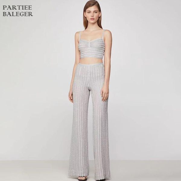 summer arrival two pieces sets spaghetti strap striped design celebrity party bnadage pants suit women's piece, White
summer arrival two pieces sets spaghetti strap striped design celebrity party bnadage pants suit women's piece, White