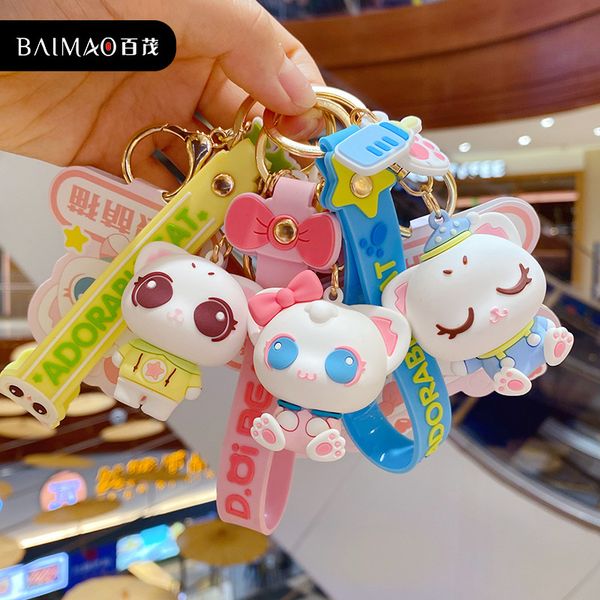 key chain cartoon electric eye cute cat female creative girl small gift car bag pendant, Silver
key chain cartoon electric eye cute cat female creative girl small gift car bag pendant, Silver