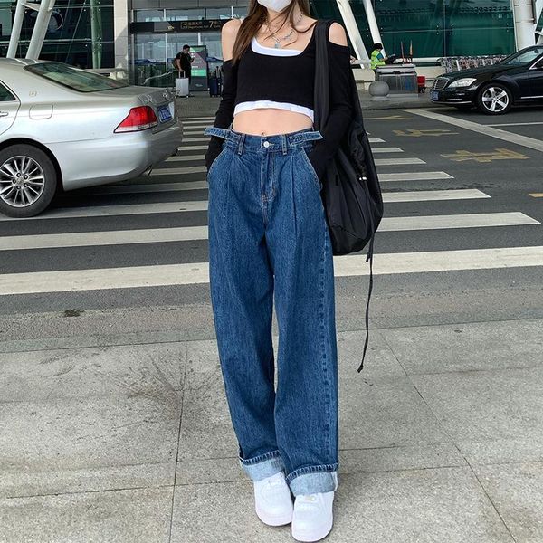 woman's denim wide leg pants 2021 adjustable waist plus size loose stright long trousers female all match pantalones xxyq09 women', Black;white
woman's denim wide leg pants 2021 adjustable waist plus size loose stright long trousers female all match pantalones xxyq09 women', Black;white