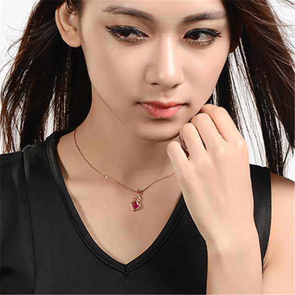 european and american fashion highend korean style 3 natural ruby pendant female plated 18k gold rose gold colored gems necklace main stone, Silver
european and american fashion highend korean style 3 natural ruby pendant female plated 18k gold rose gold colored gems necklace main stone, Silver