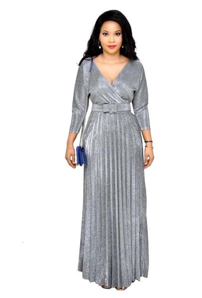 reflective long dress women pleated deep v evening elegant robe spring high waist fashion belt party pink maxi dresses, Black;gray
reflective long dress women pleated deep v evening elegant robe spring high waist fashion belt party pink maxi dresses, Black;gray