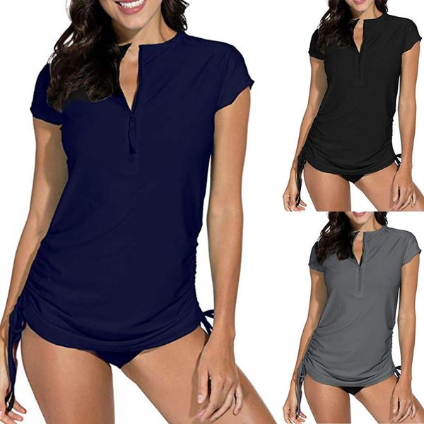 women's swimwear rash guard sun protection uv surf & bottoms long sleeve swim shirt zipper tankini diving swimsuit biquini, White;black
women's swimwear rash guard sun protection uv surf & bottoms long sleeve swim shirt zipper tankini diving swimsuit biquini, White;black