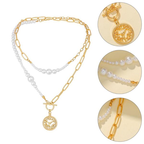 pendant necklaces 1pc double layer pearl chain necklace clock pendent (assorted color), Silver
pendant necklaces 1pc double layer pearl chain necklace clock pendent (assorted color), Silver