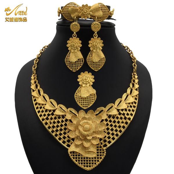 flower necklace sets for women dubai african gold jewelry set bride earrings rings indian nigerian wedding jewelery set gift, Black
flower necklace sets for women dubai african gold jewelry set bride earrings rings indian nigerian wedding jewelery set gift, Black