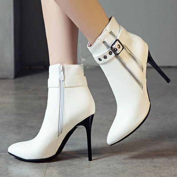 boots white buckle strap zipper women's fashion thin heel shoes ladies stiletto waterproof platform high booties, Black
boots white buckle strap zipper women's fashion thin heel shoes ladies stiletto waterproof platform high booties, Black