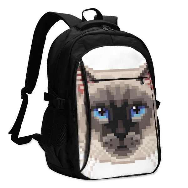 backpack 2021 women men fashion pixel siamese cat face travel school recreation business bag
backpack 2021 women men fashion pixel siamese cat face travel school recreation business bag
