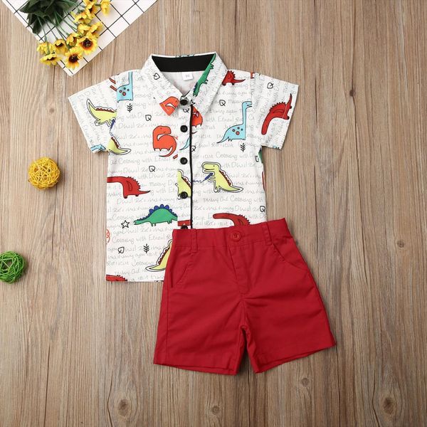 summer toddler baby boy clothes cartoon dinosaur print short sleeve shirt pants 2pcs outfit gentleman, White
summer toddler baby boy clothes cartoon dinosaur print short sleeve shirt pants 2pcs outfit gentleman, White